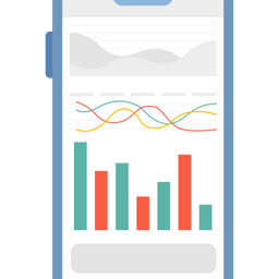 Smartphone-Bildschirm mit Diagramm  Symbol