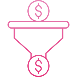 Pipeline de vendas em dólar  Ícone