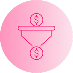 Pipeline de vendas em dólar  Ícone