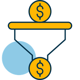 Pipeline de vendas em dólar  Ícone