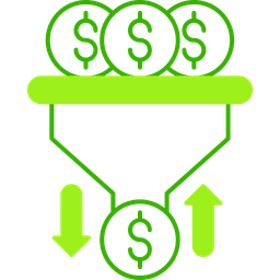 Canalización de ventas en efectivo  Icono