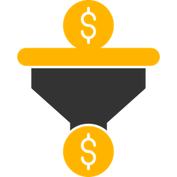 Pipeline de vendas em dólar  Ícone