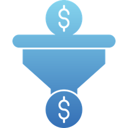 Pipeline de vendas em dólar  Ícone