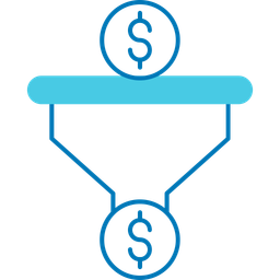 Pipeline de vendas em dólar  Ícone