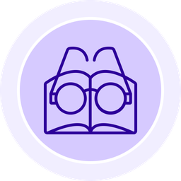 Book and reading glasses  Icon