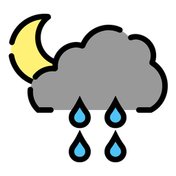 Cloudy Rainy Night  Icon