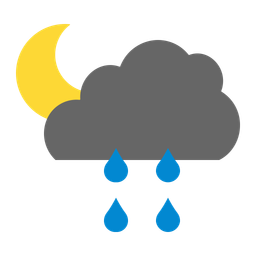 Cloudy Rainy Night  Icon