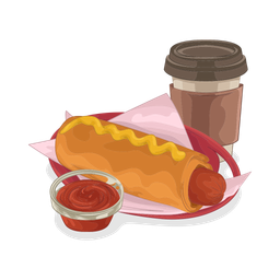 Hot dog and coffee cup  Icon