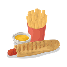 Hot dog and french fries  Icon