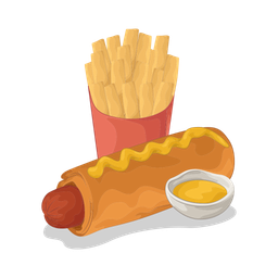 Hot dog and french fries  Icon