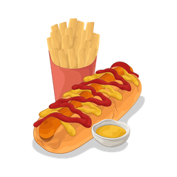 Hot dog and french fries  Icon