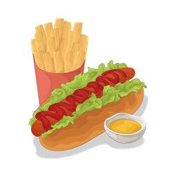 Hot dog and french fries  Icon