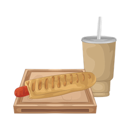 Hot dog with soda  Icon