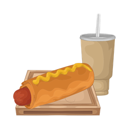 Hot dog with soda  Icon