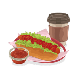 Hot dog and coffee cup  Icon