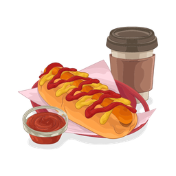 Hot dog and coffee cup  Icon