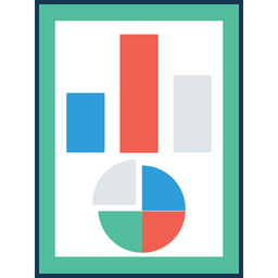 Gráfico de barras y gráfico circular  Icono