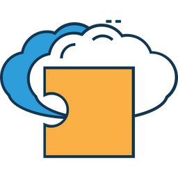 Cloud With Jigsaw  Icon