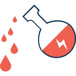 Chemikalie in Becher geworfen  Symbol