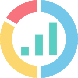 Donut-Diagramm mit Balkendiagramm  Symbol