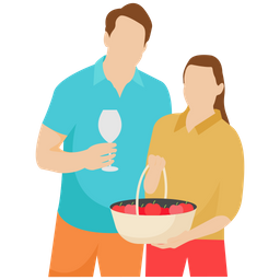 Couple On Picnic  Icon