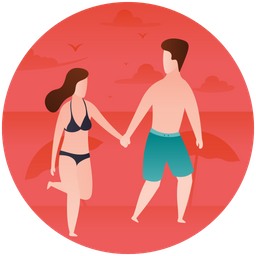 Beach Couple  Icon