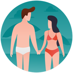 Beach Couple  Icon