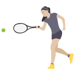 Girl Playing Tennis  Icon