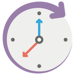 Round The Clock Time Machine Clockwise Arrow Icon