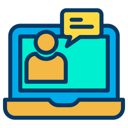 Laptop Online Chat  Icon