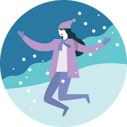 Enjoying In Snowfall  Icon