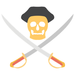 Pirates Skull With Sword Crossed Pirate Icon