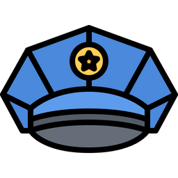 Policia Gorra Uniforme Icono