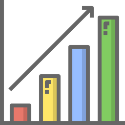 Gráfico de barras para cima  Ícone