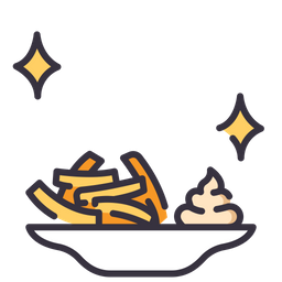 French fries on dish  Icon