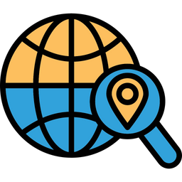 Find Location Global Location Search Globe With Magnifier Icon