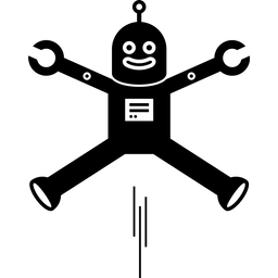 Springender Roboter  Symbol