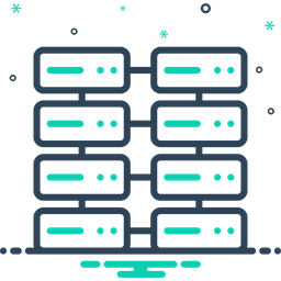 Datenbank vernetzt  Symbol