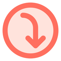 Curved right down arrow  Icon