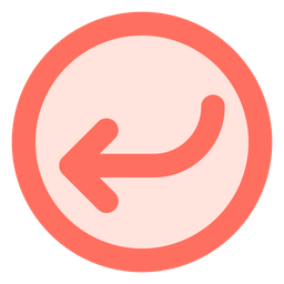 Curved down left arrow  Icon