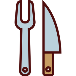 Fourchette et couteau à découper  Icône