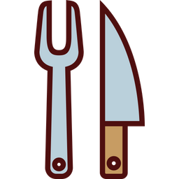 Tranchiergabel und Messer  Symbol