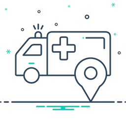 Standort des Krankenwagens  Symbol