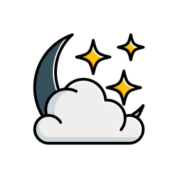 Cloudy moon star  Icon