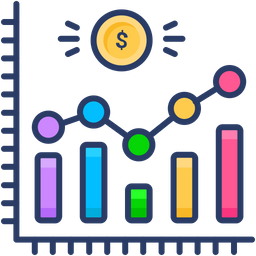 Costs and Revenues Chart  Icon