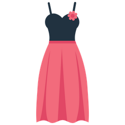 Vestido feminino com flor  Ícone