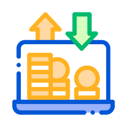 Transaction d'argent en ligne  Icône