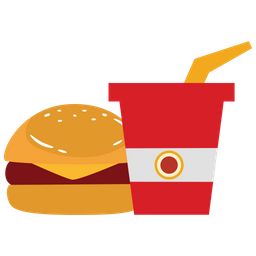 Burger with cold drink  Icon