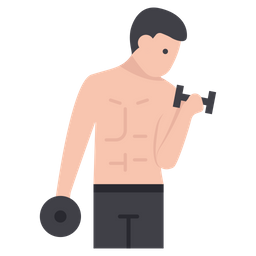 Bodybuilder Flat  Icon