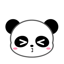 Cute Panda Close Eyes Kiss  Icon